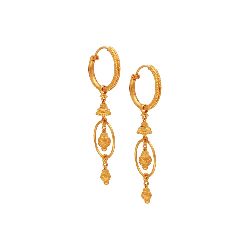 22K Gold Plated Indian Bali Ethnic Hoop Earrings Fashion Jewelry Jhumki  Jhumka | eBay