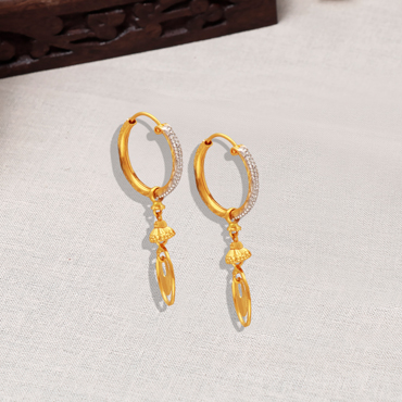 Yellow Chimes Hoop Earrings for Women Crystals from Swarovski Gold –  YellowChimes