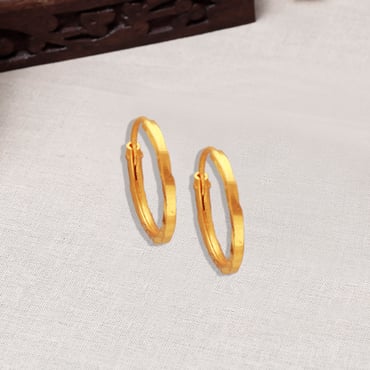 14k Gold Large Plain Hoop Earrings | Eternate