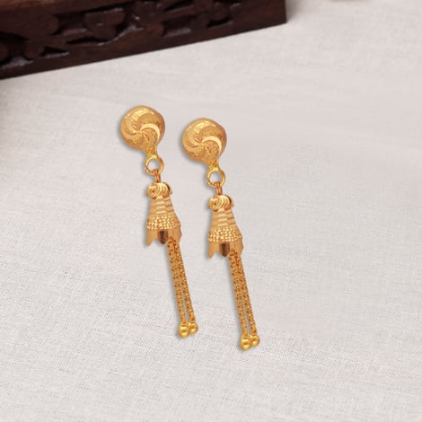 Enticing Design Hanging Chain 22k Gold earrings – atjewels.in