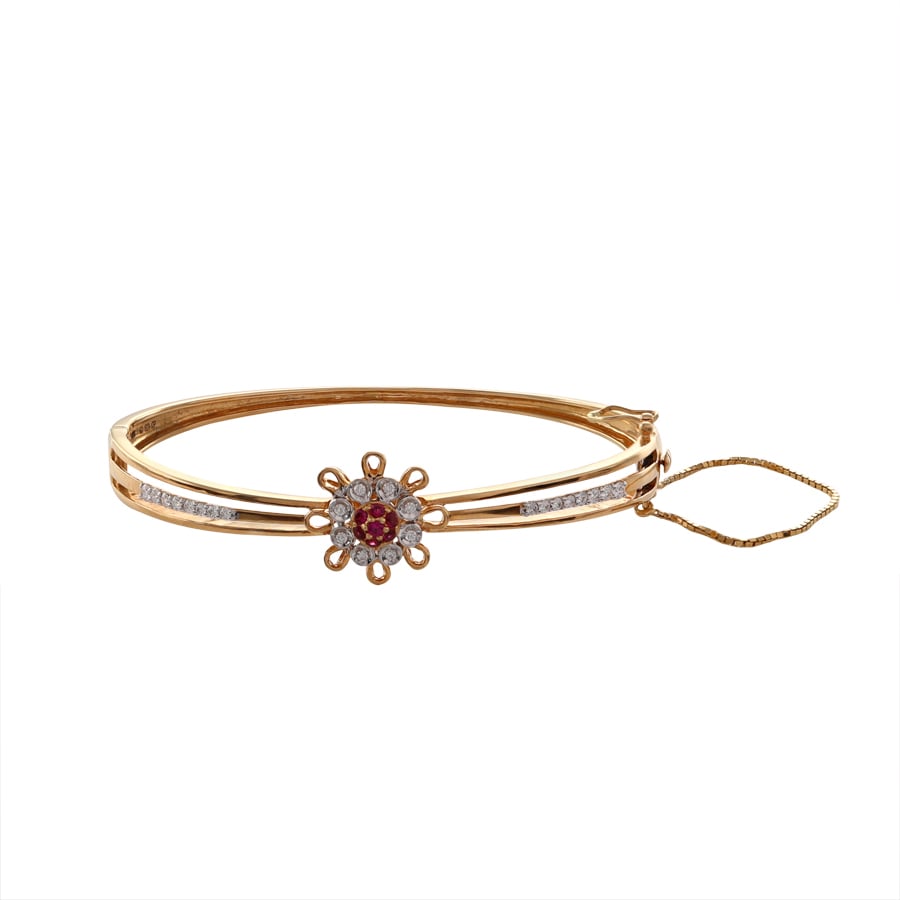 Shimmering Single Flower Diamond Bracelet