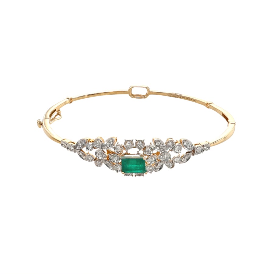 Radiant Emerald And Diamond Bracelet