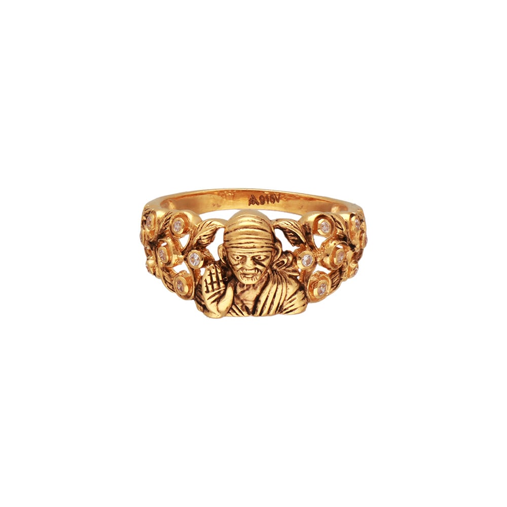 Buy DULCI Gold Plated Brass Sai Baba Sainatha Sri Sai Om Sairam Of Shridi Finger  Ring at Amazon.in