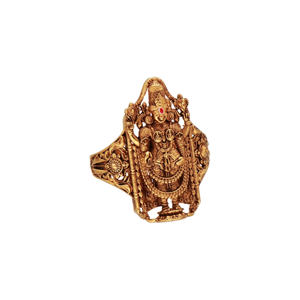 Buy Zumrut� Gold Plated CZ Studd Tirupati Balaji/Sri Venkateswara Swamy  Good Luck Charm Fashion Free Size Finger Ring for Women/Men at Amazon.in