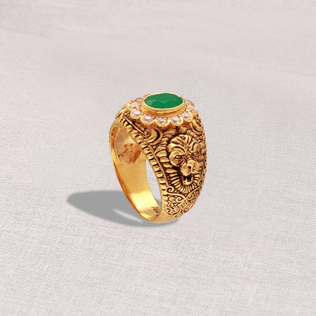 Cubic Zircon Antique Peacock Adjustable Finger Ring With Matte Gold Plating  216347 at Rs 195 in Mumbai