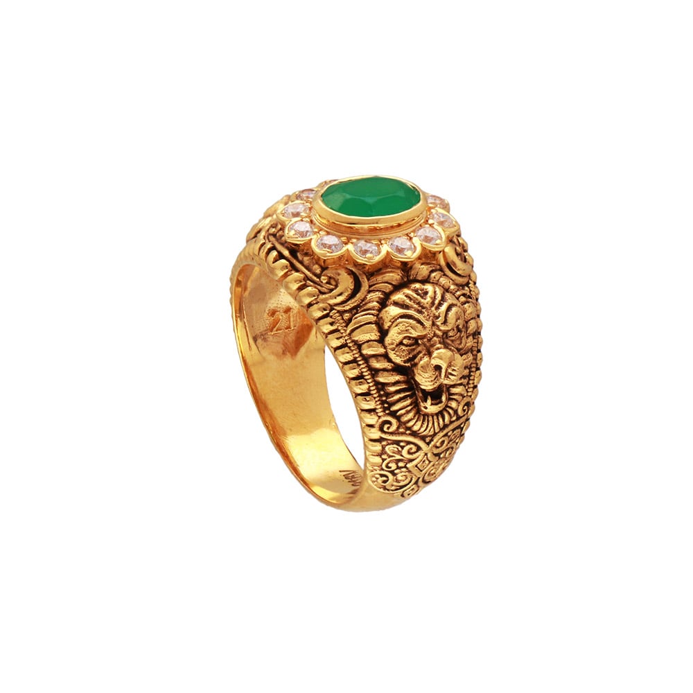 1 Gram Gold Forming Jaguar With Diamond Antique Design Ring For Men - Style  A892 at Rs 2020.00 | Men Gold Ring | ID: 2849244922648