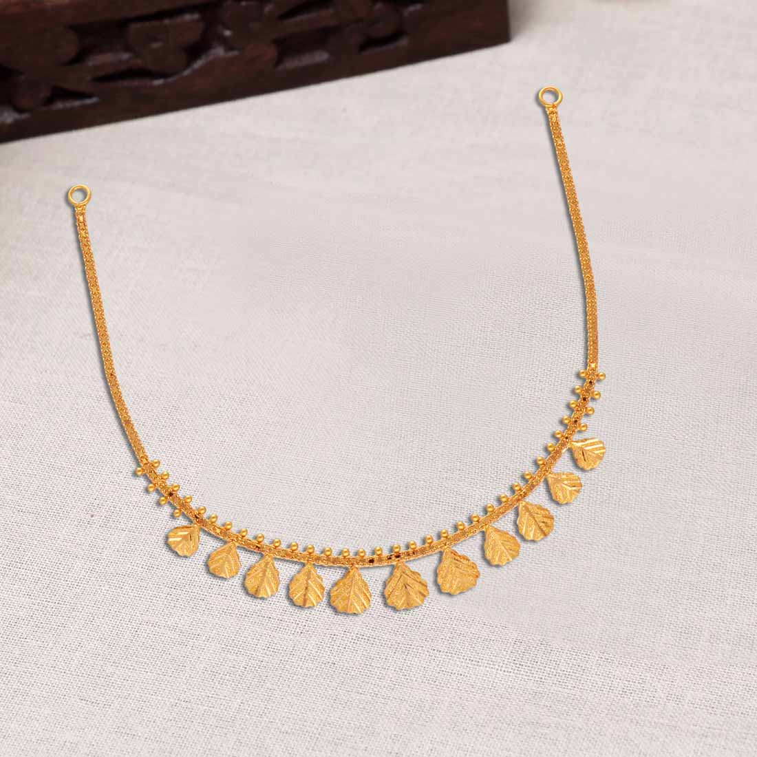 Buy One Gram Gold Gold Forming Light Weight Gold Design Short Necklace Set  Online