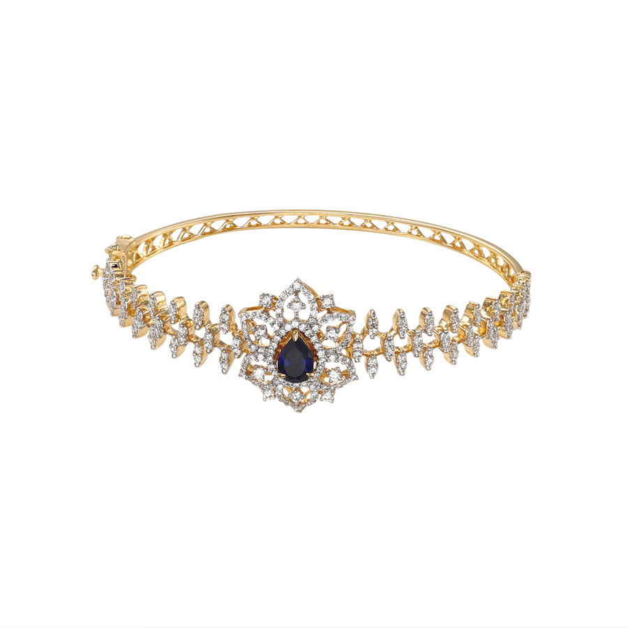 Regal Blue Sapphire Diamond Bracelet_1