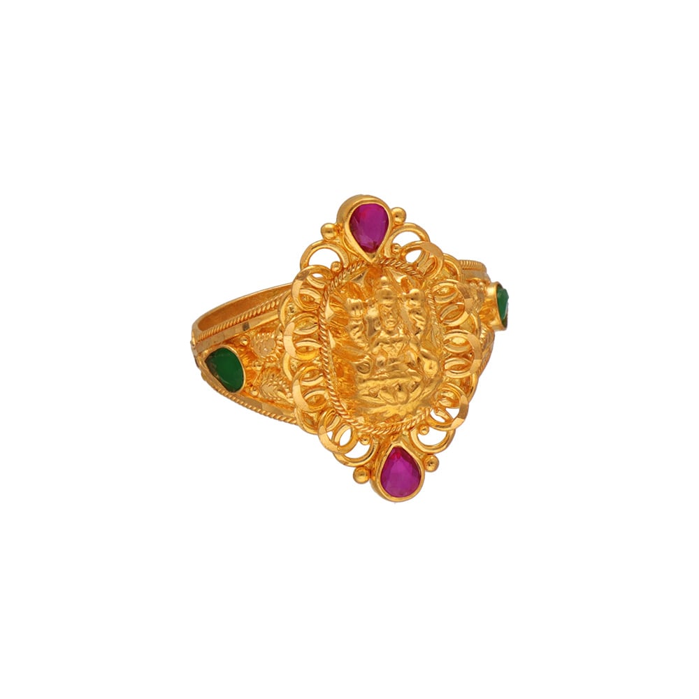 22kt lakshmi devi gold ring for women 93ve4803 93ve4803