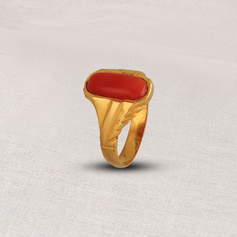 Coral Gemstone Ring (मूंगा अंगूठी) | Buy Italian Coral Ring