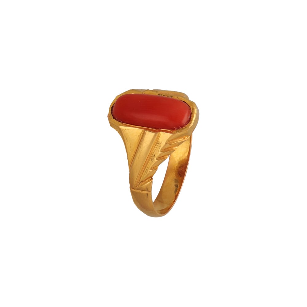 Genuine Red Coral Oval Ring | Eredi Jovon Venice