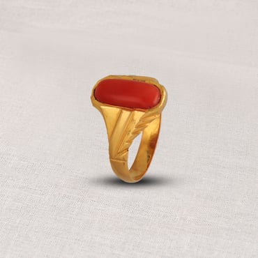 18k Gold Red Mediterranean Coral Exclusive Exceptional One Of A Kind | Coral  stone ring, White coral ring, Coral jewelry