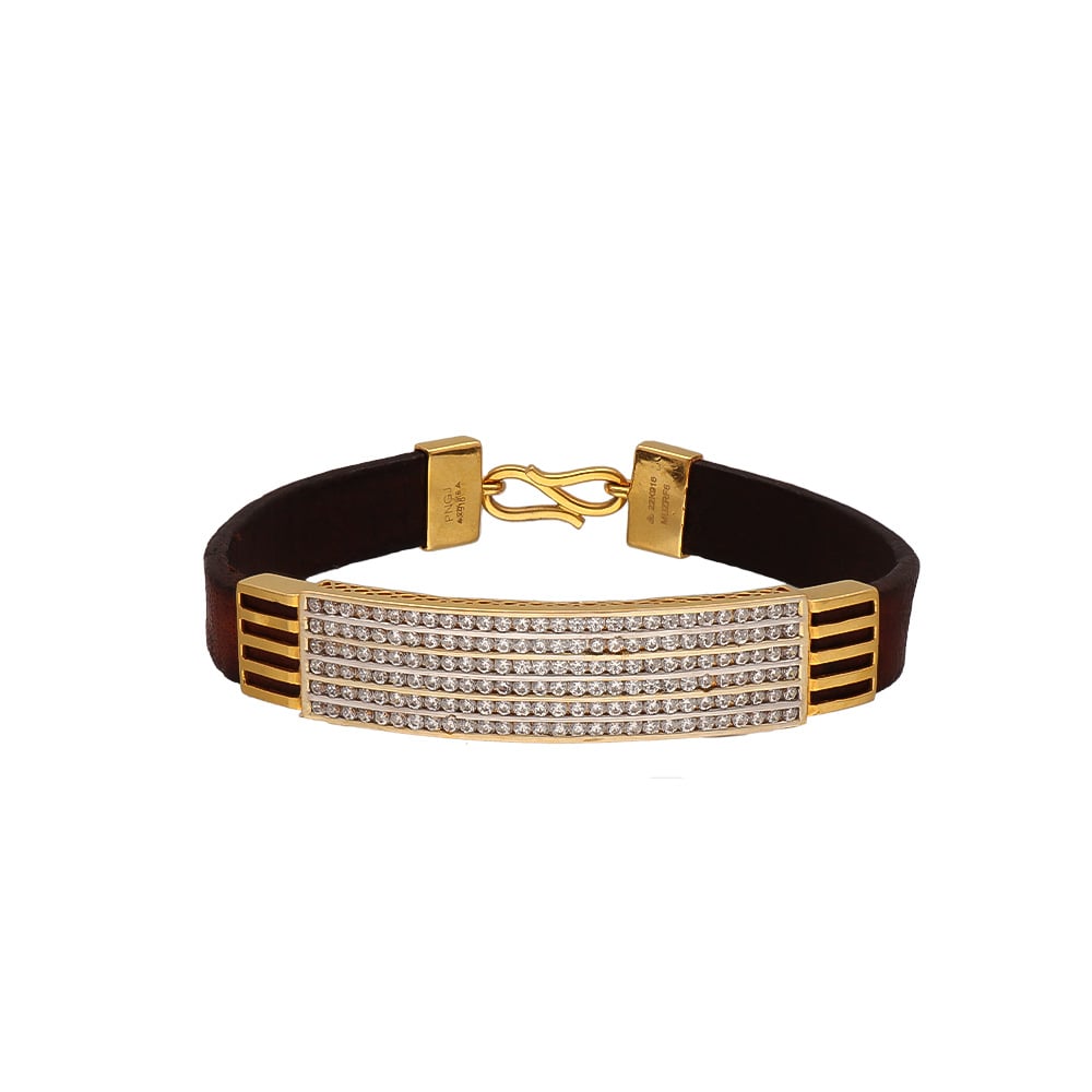 18k Rose Gold Leather Belt Bracelet