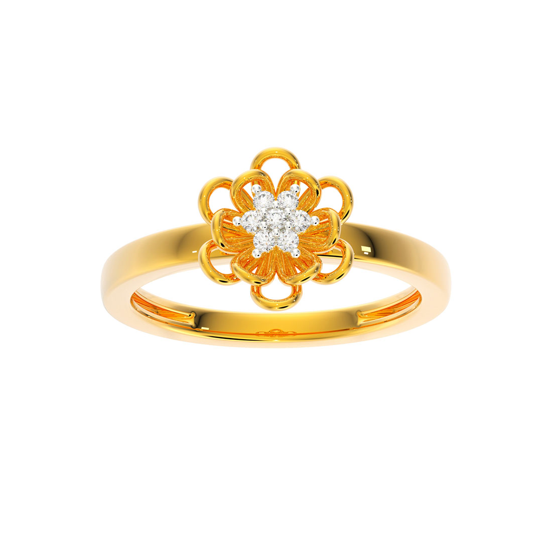 Floral Petals Miracle Plate Diamond Ring Online Jewellery Shopping India |  Yellow Gold 14K | Candere by Kalyan Jewellers
