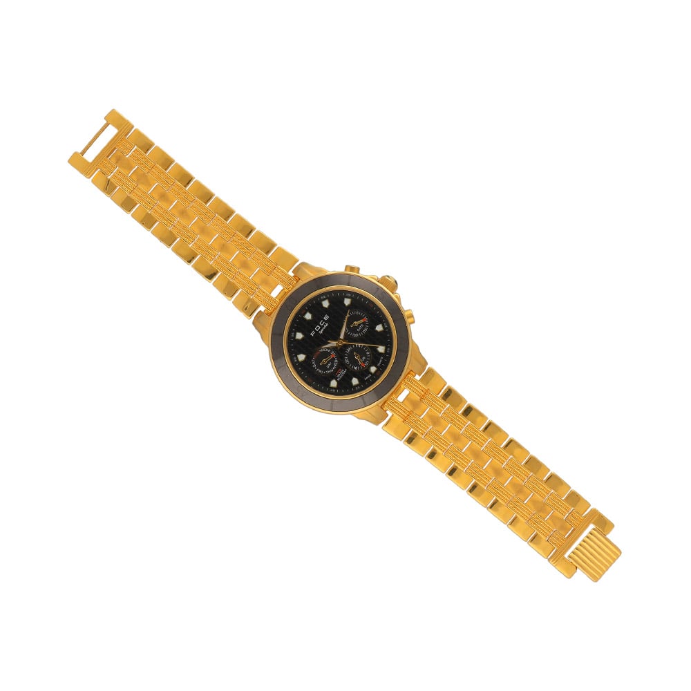 Buy 22Kt Foce Black Dial Gold Watch For Men 66VG196 Online from Vaibhav  Jewellers