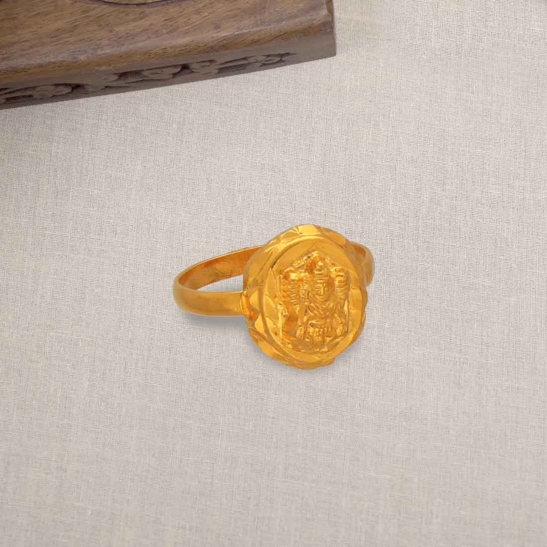 235-GR5973 - 22K Gold 'Lakshmi' Ring For Women with Cz | 22k gold, 22k gold  ring, Gold