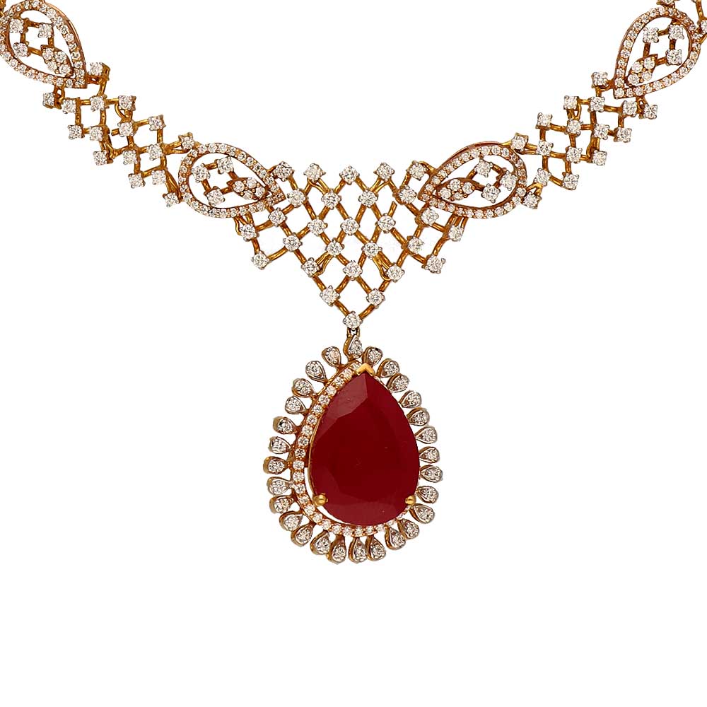 Vaibhav Jewellers 18K Diamond Necklace 159MA55_4