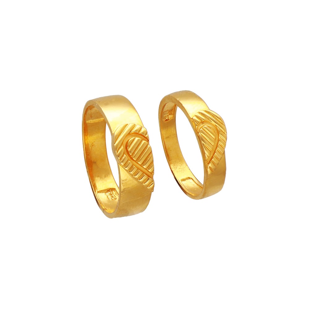 22kt half heart shaped gold rings for couple 97vm8474 97vm8474 97vm8496