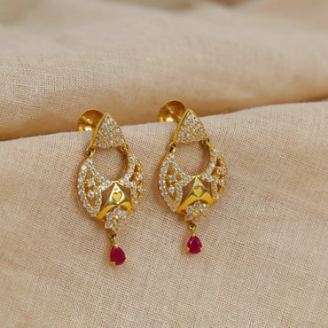 Designer Gold Plated Chandbali Earrings 9