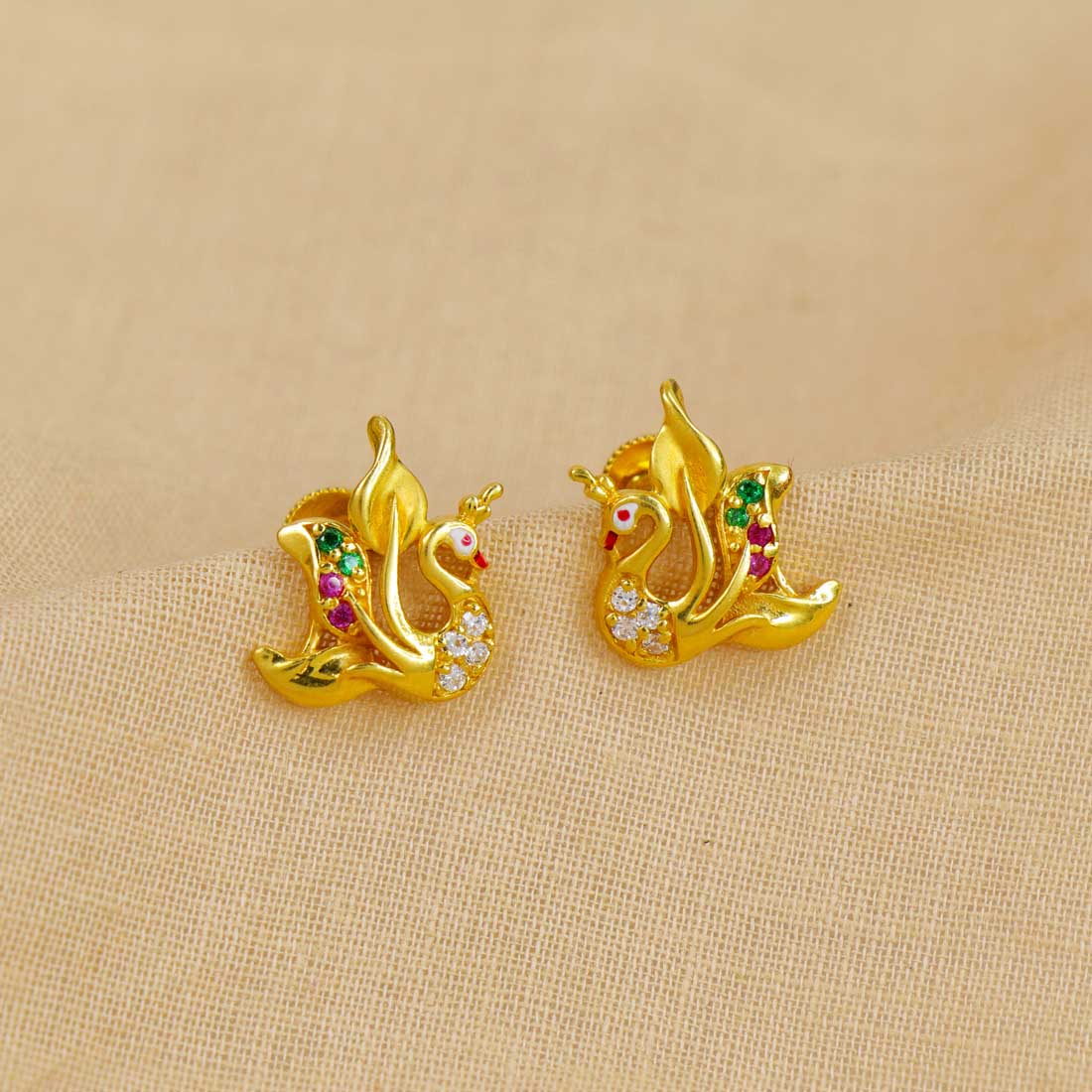 Arthesdam Jewellery 916 Gold Graceful Swan Earrings