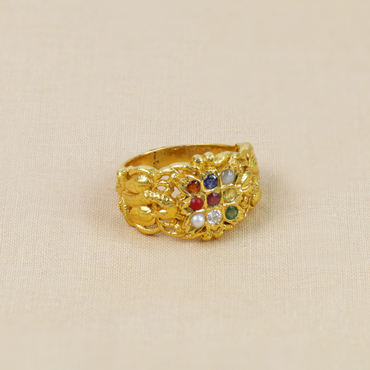 Diamond Navratna Ring | Gold gemstone ring, Gents gold ring, Rings