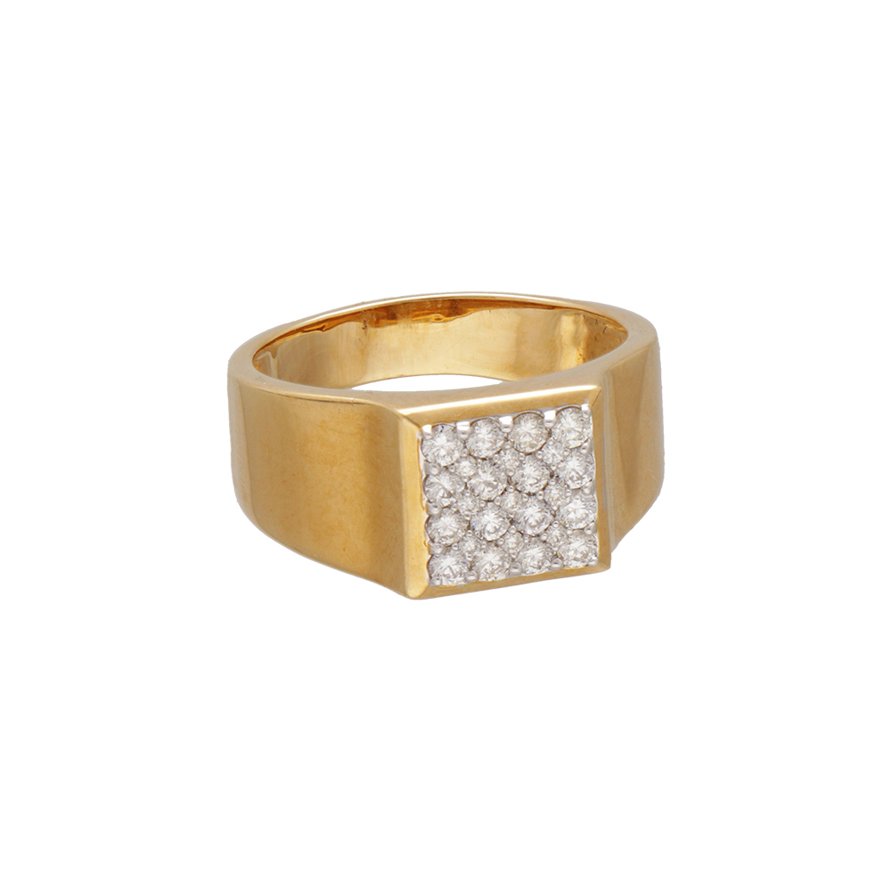 Round Diamond Three Stone Men's Ring 0.75ctw in 14K Yellow Gold – Oaks  Jewelry