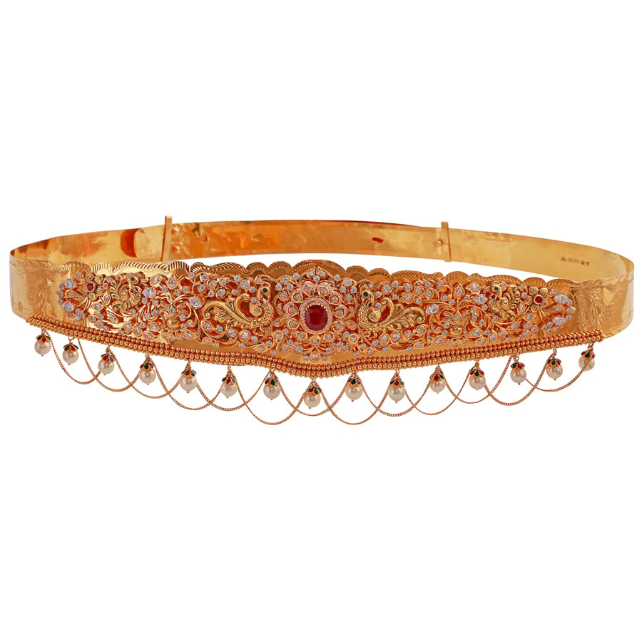 Magnificent Floral Ruby Gold Vaddanam