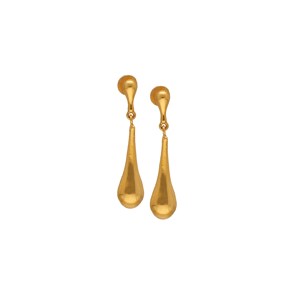 Pretty Small Gold Plated Emerald Drop Earrings Online|Kollam supreme