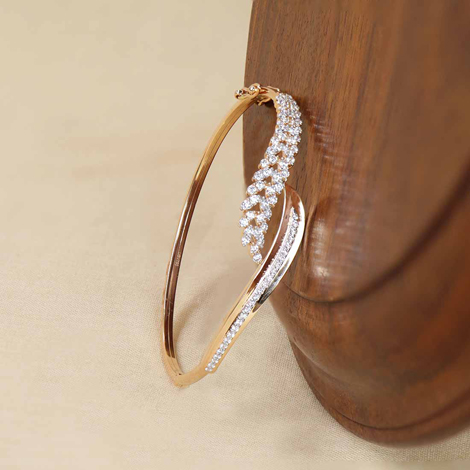 18KT Rose Gold Diamond Versace Pattern Kada Bracelet | Pachchigar Jewellers  (Ashokbhai)