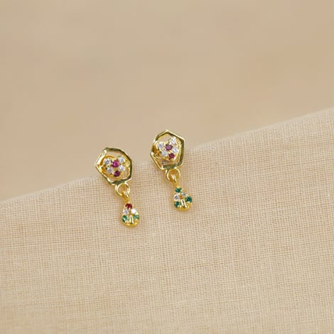 Gold Baby Earrings GBER-CQ9337 - Best Jewellers in Chandigarh