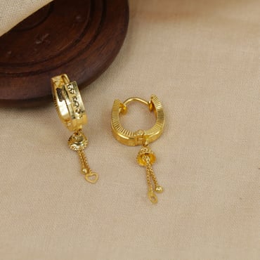 Simple Chic - Modern Drop Earrings - Hammered Gold - dirtypretty artwear