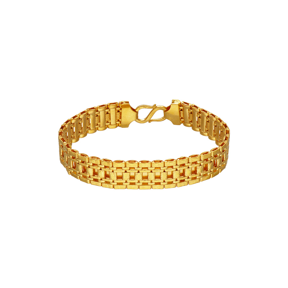 1 Gram Gold Forming Classic Design Superior Quality Bracelet for Men -  Style C363 Price Just ₹2240.00 #MiligramGold #GoldenBracelet #Handmade  #Shining #Groom #B…