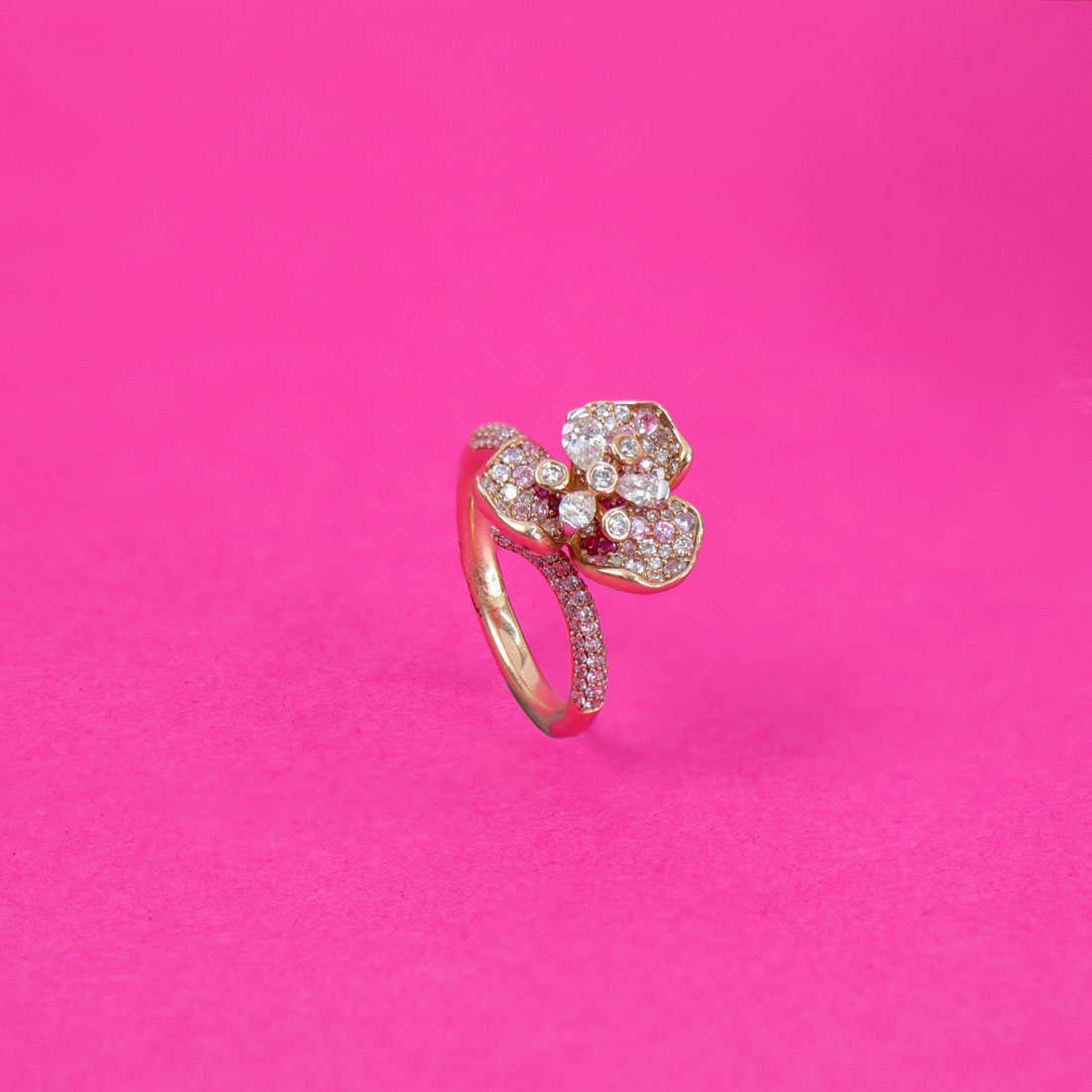 0.55 CTTW Diamond Halo Floral Ring in White Gold | New York Jewelers Chicago