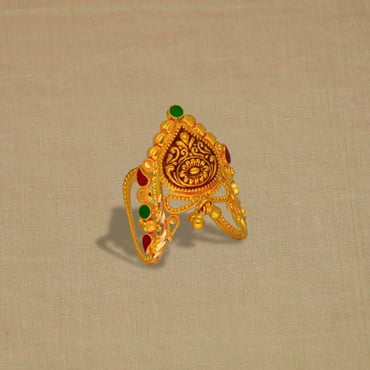 22K Gold Plated Indian Designer Adjustable Bridal Finger Ring Jewelry Set  jaq4 | eBay