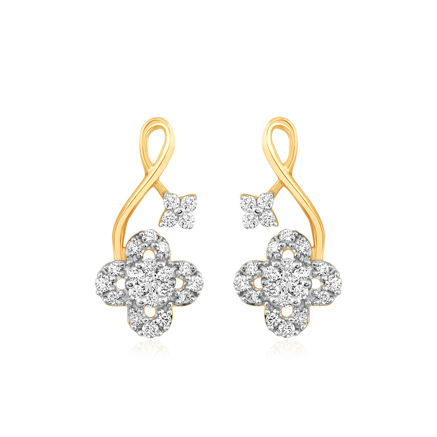 Clover Sparkle Diamond Stud Earrings_1