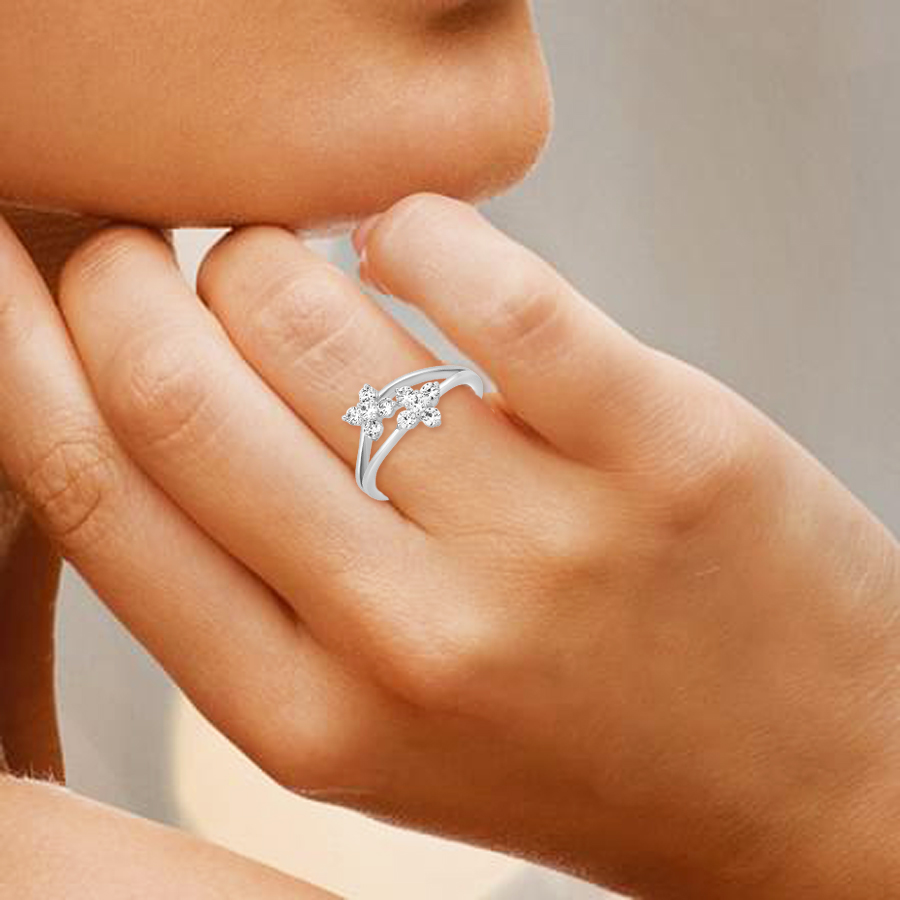 Sterling Silver Engagement Rings - 5ct VVS Moissanite Diamond Ring –  peardedesign.com