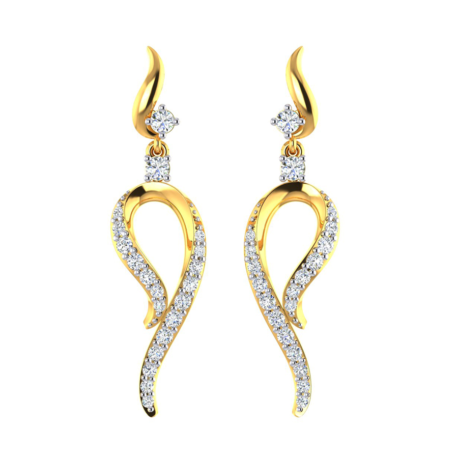 22k Inverted Blaze Gold Dangle Earrings_1