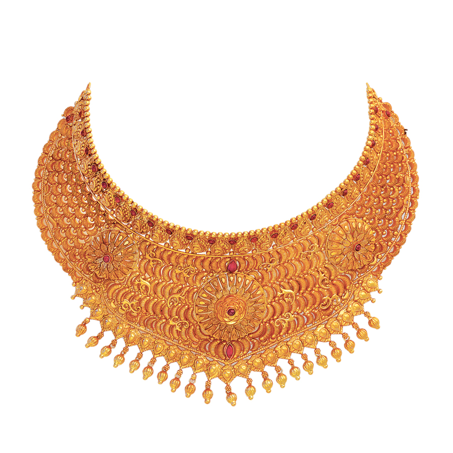 Buy 22K Antique Shourya Gold Dangling Choker Online from Vaibhav Jewellers