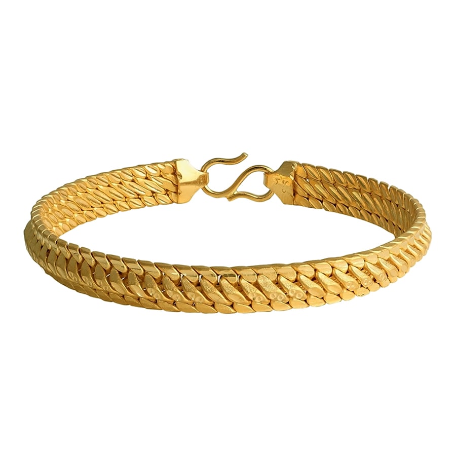 Thin Textured Bangle Bracelet in 22k Yellow Gold - Filigree Jewelers