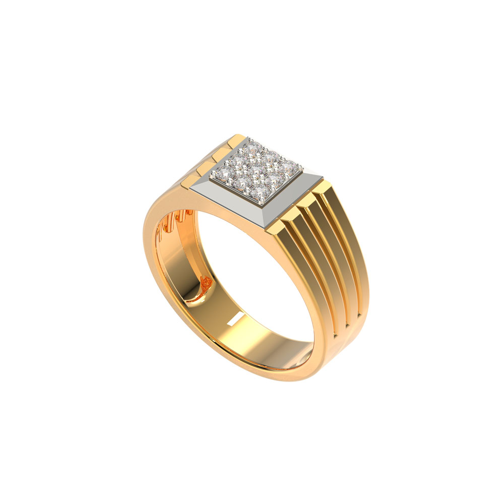 Elegant Waves Name Engraved Gold Ring