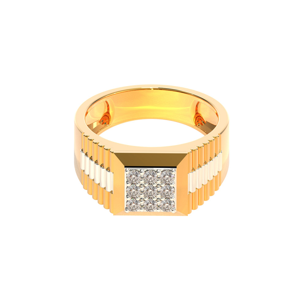 22K TwoTone CZ Gold Ring VGR679_5