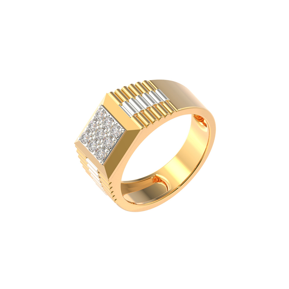 22K TwoTone CZ Gold Ring VGR679_4