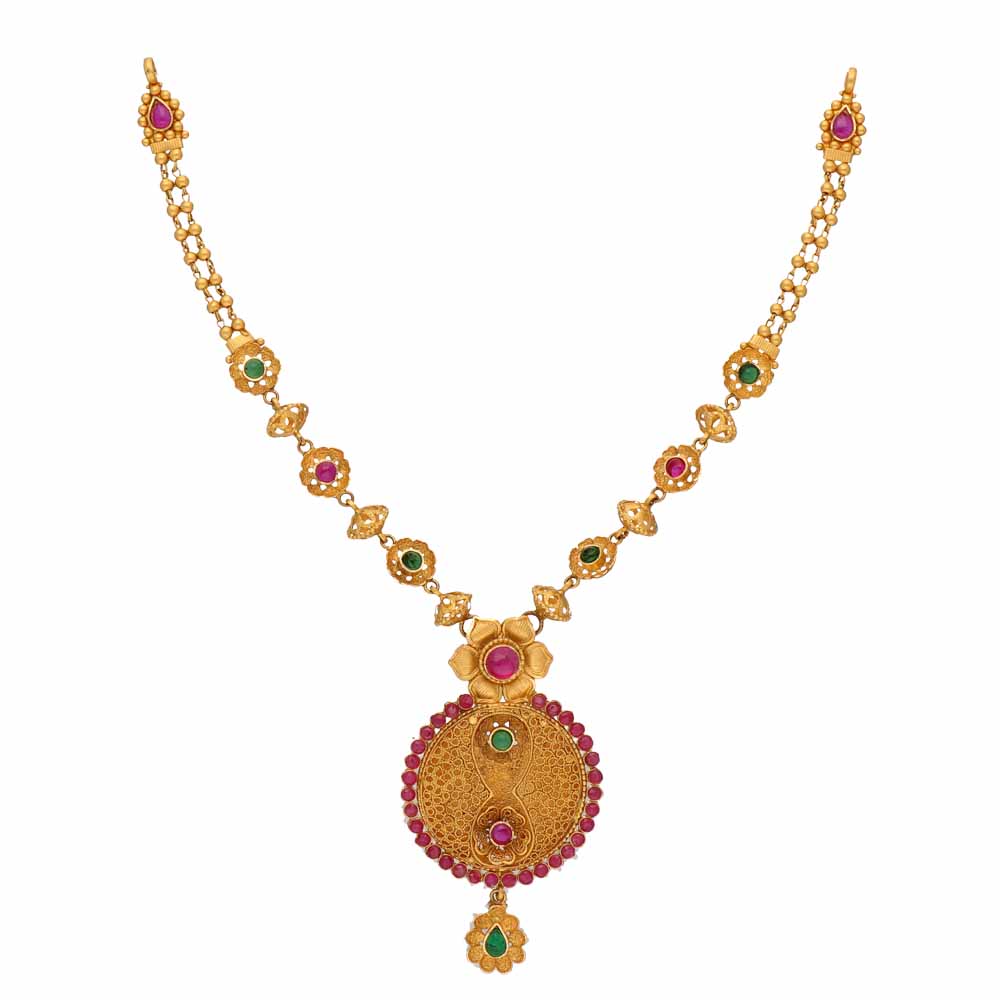 Vaibhav Jewellers Antique Gold Necklace 123VG3808_1
