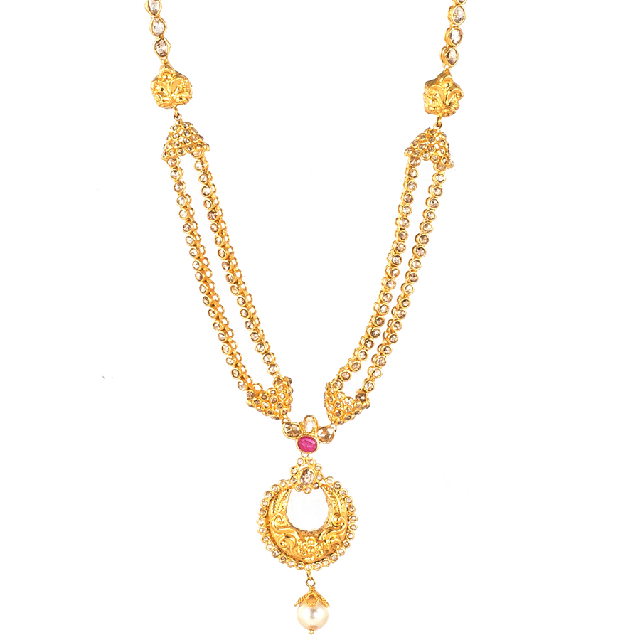 Buy Double Chained Chandbali Necklace Online from Vaibhav Jewellers