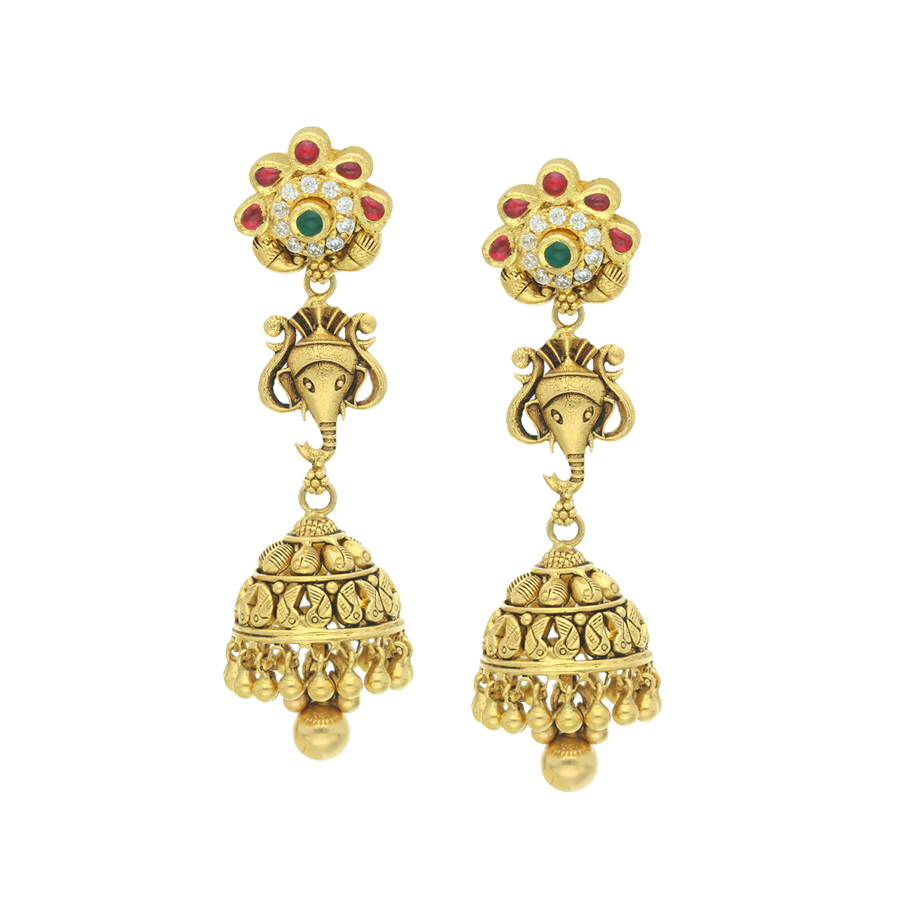 Antique Jewelry High Gold Polish Party Wear Beautiful Antique Jhumka  Earrings - Imitation Jewellery Online / Artificial Jewelry Shopping for  Womens