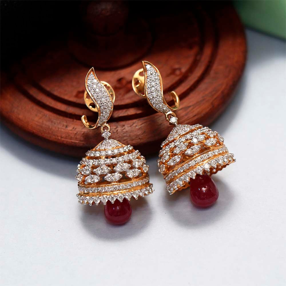 Vaibhav Jewellers 18K Diamond Fancy Jhumkas 155G2194_2
