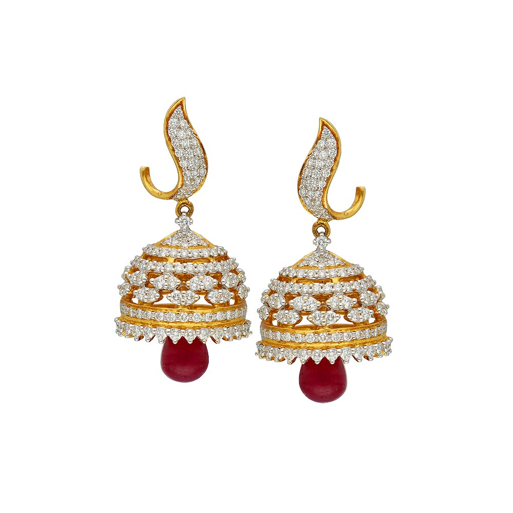 Vaibhav Jewellers 18K Diamond Fancy Jhumkas 155G2194