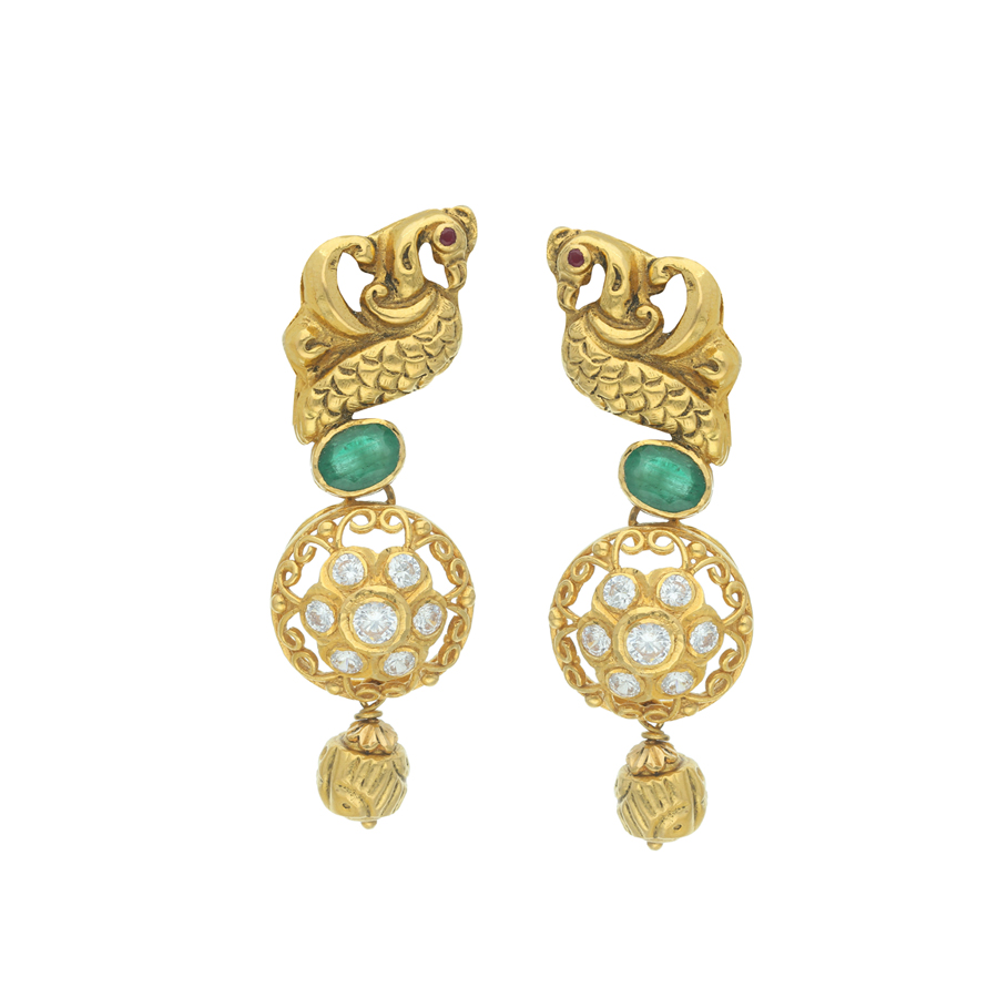 Precious Peacock Emerald Drop Earrings_1
