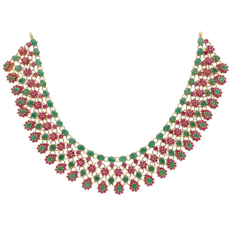 Luxurious Ruby & Emerald Necklace By Lagu Bandhu - Lagu Bandhu