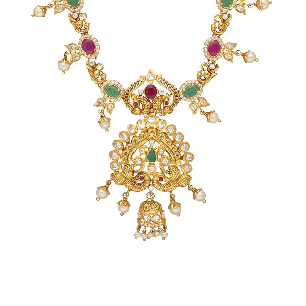 Buy Vaibhav Jewellers 22K Ruby Emerald Gold Gold Necklace 110VG4183 ...
